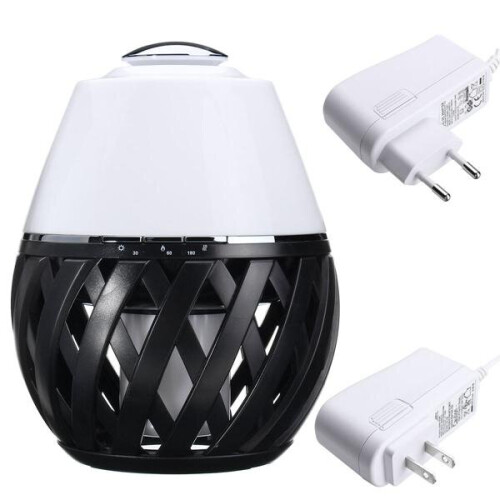 (EU Plug) Colorful LED Torch Flame Flicker Night Light Humidifier Aroma Oil Diffuser Air Purifier 1