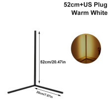 (52cm+US Plug Warm White) 52CM LED RGB Color Changing Corner Floor Lamp with Remote Study Eye Protection Bedside Lamp Vertical Desk Light Background Corner Light