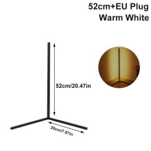 (52cm+EU Plug Warm White) 52CM LED RGB Color Changing Corner Floor Lamp with Remote Study Eye Protection Bedside Lamp Vertical Desk Light Background Corner Light