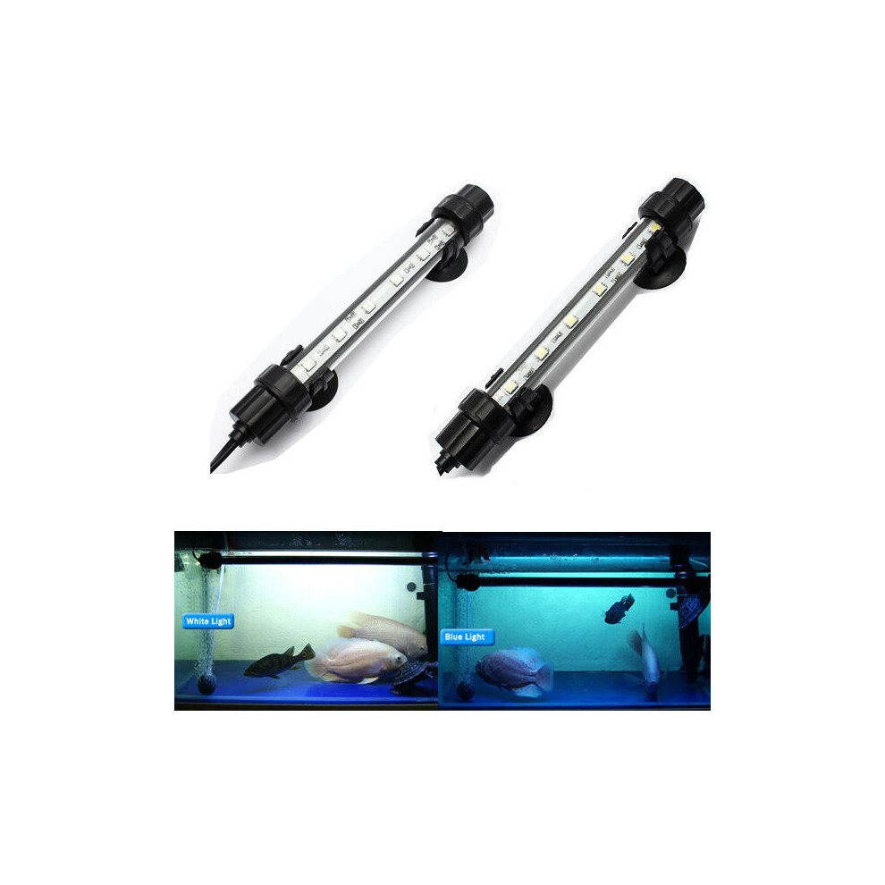 (Blue) 18CM Aquarium Fish Tank Waterproof LED Light Bar Submersible