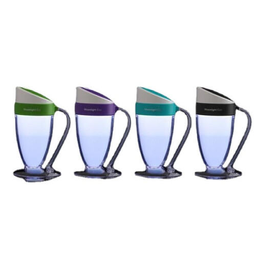 (Black) Portable USB Mini Moonlight Cup Humidifier Air Light Face Diffuser Fresher Mist Maker 1