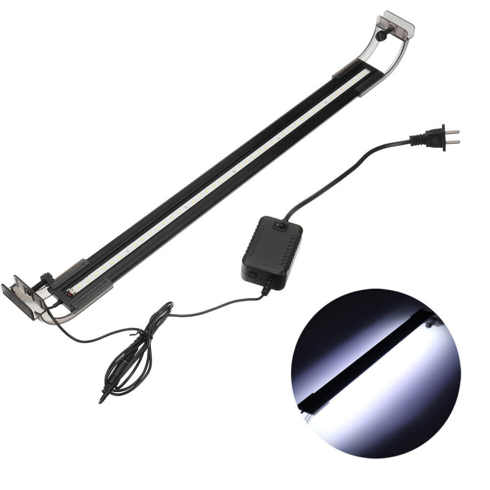 8W 50cm Adjustable 2835 LED Aquarium Fish Tank Super Slim Light Lamp Black