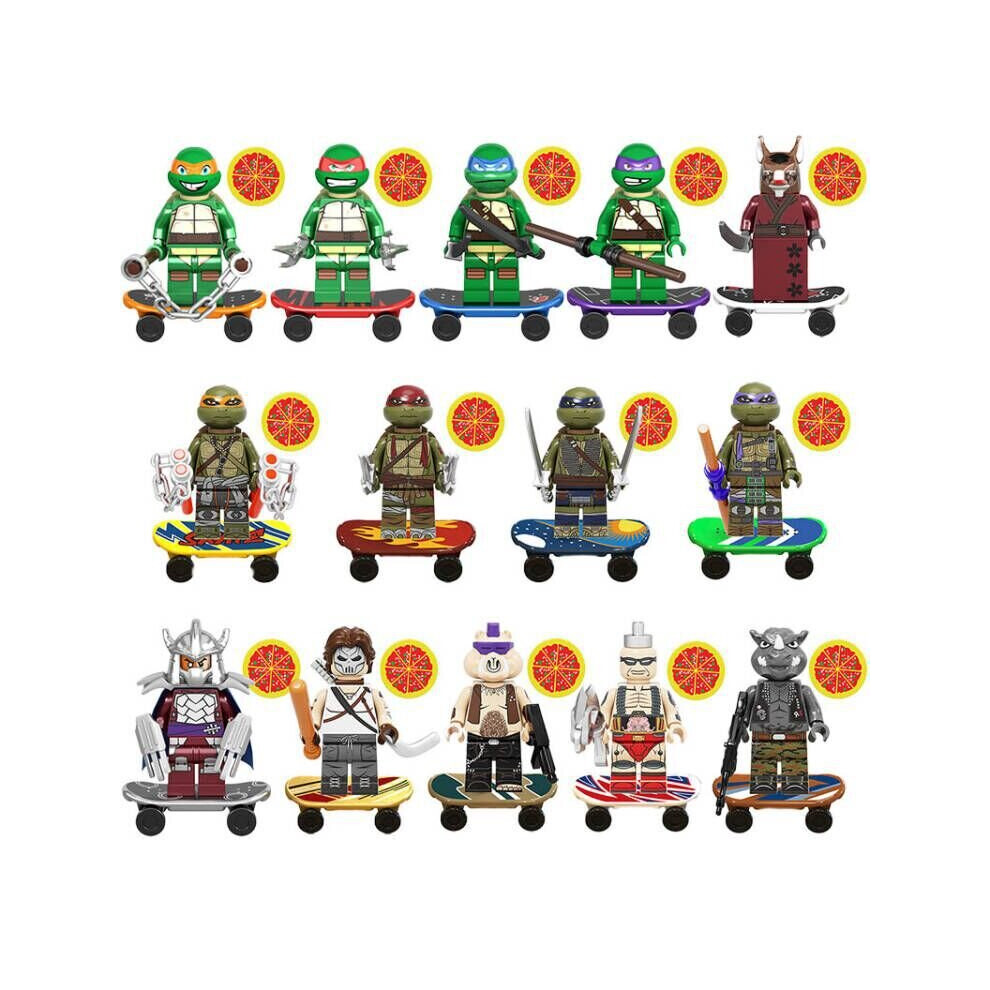 (14PCS A SET) Teenage Mutant Ninja Turtles Building Block Minifigures Toys Fit Lego