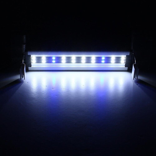 (US Plug) 6W 20 LED Aquarium Fish Tank Light Panel Blue+White Lamp Adjustable Aluminum 2