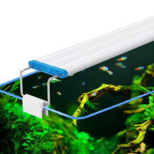 (US Plug, 18cm) 18-48CM Fish Tank Lamp Aquarium LED Lighting With Extendable Brackets White And Blue LEDs Fits for Aquarium