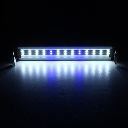 (EU Plug) 8W 26 LED Aquarium Fish Tank Light Panel Blue+White Lamp Adjustable Aluminum 2