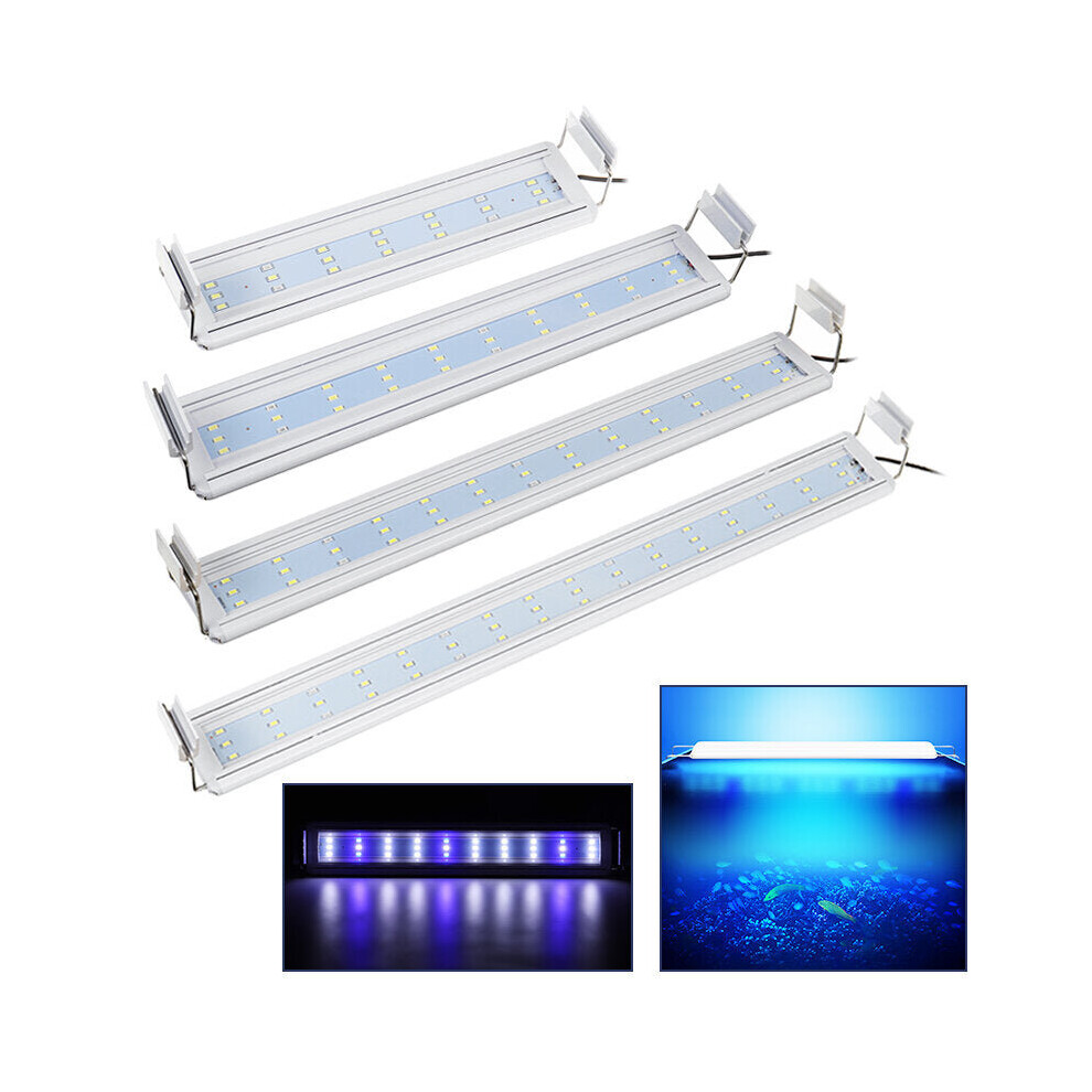 (50-60cm Tank) Aquarium Fish Tank EU Plug LED Light Over-Head Blue+White Lamp Plants Moon Lighting