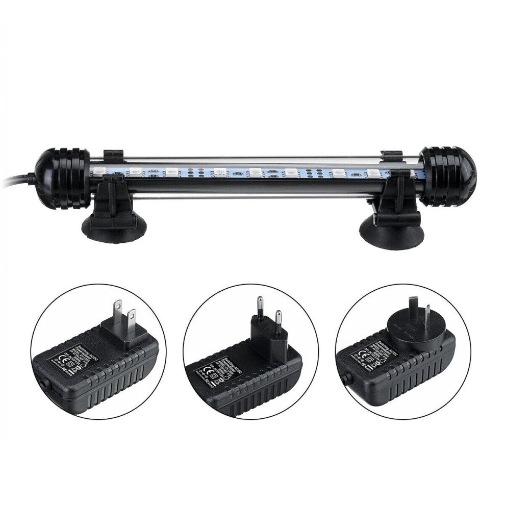 (EU Plug) 18cm 5050SMD 9LED Aquarium Fish Tank RGB Light Submersible Waterproof Bar Strip Lamp