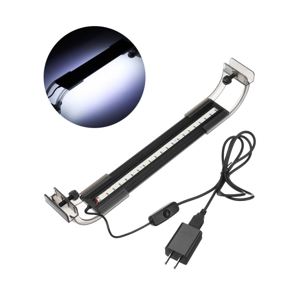 3.5W 25cm Adjustable 2835 LED Aquarium Fish Tank Super Slim Light Lamp Black