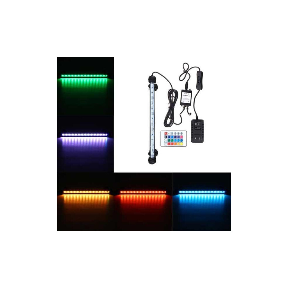 (AU Plug) 28CM RGB Remote Waterproof ip68 Aquarium LED Fish Tank Light Bar Submersible Lamp