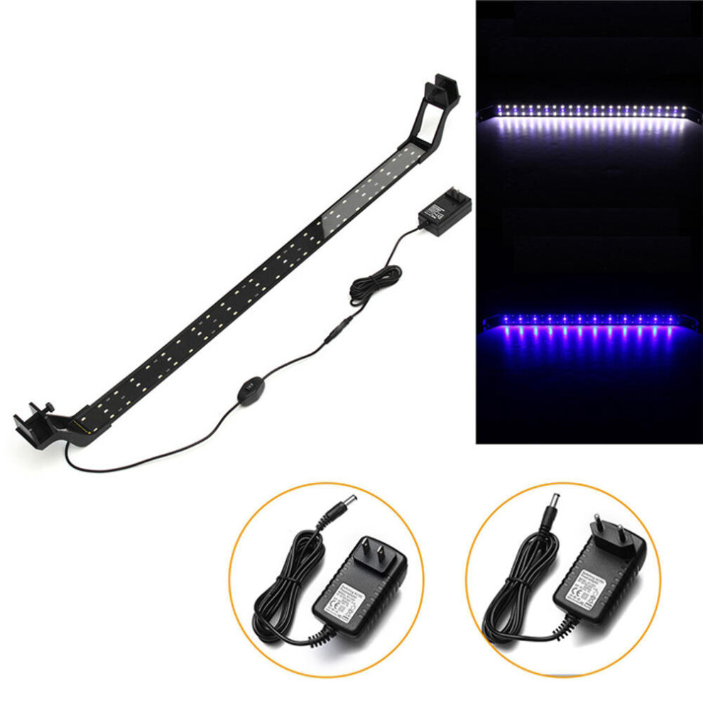 (EU Plug) 24W 85cm Blue & White LED Adjustable Aquarium Fish Tank Lamp Super Slim Clip On Light