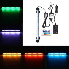 (EU Plug) 28CM RGB Remote Waterproof ip68 Aquarium LED Fish Tank Light Bar Submersible Lamp