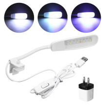 (Blue & White) Flexible USB LED Aquarium Light Arm Clip on Plant Grow Fish Tank AC220-240V