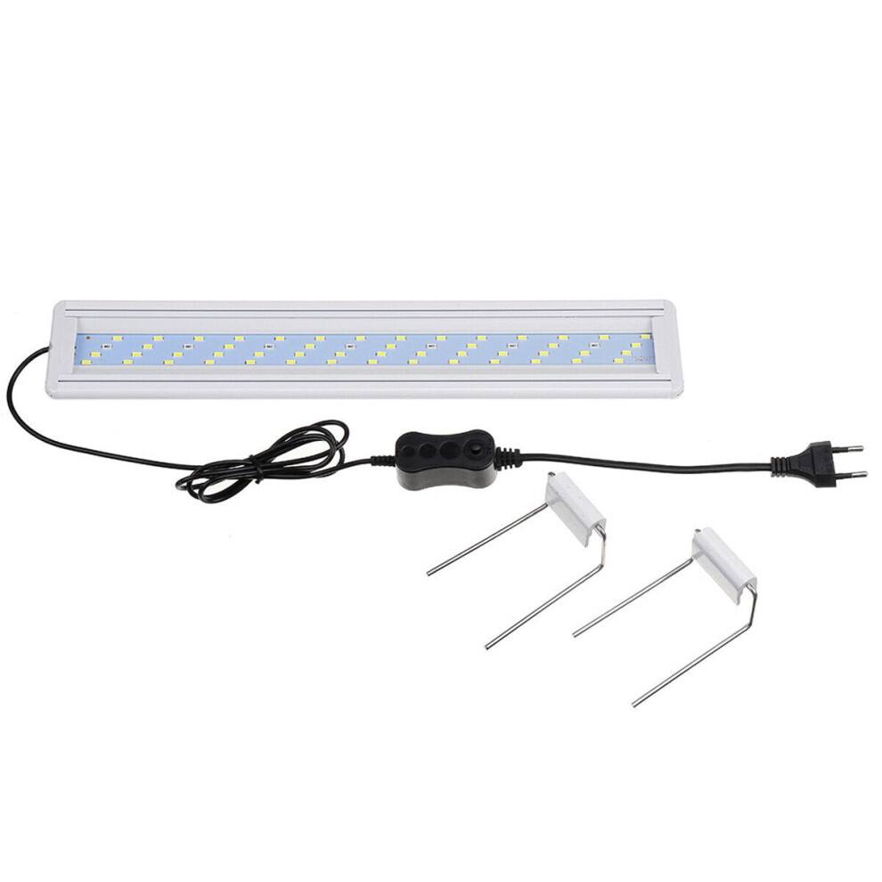 (EU Plug) 11W LED Fish Tank Light 40CM Aquarium Bracket Clip Light Aquarium Lighting Extendable Aquatic Plant Light for 40-50cm Fish Tank