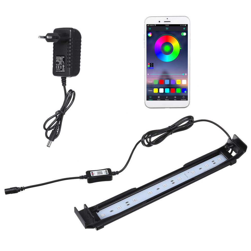 (EU Plug) Dimmable 32CM 10W Bluetooth APP Controlled RGB LED Aquarium Lighting Adjustable Top Light Suitable for Aquarium/Fish Tank