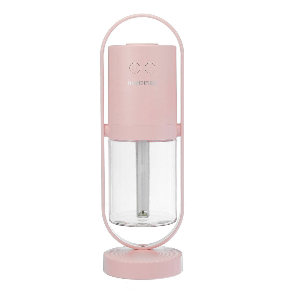 (Pink) 3.5W 200ML Ultrasonic Electric Air Diffuser Aroma Humidifier USB Rotatable LED Night Light