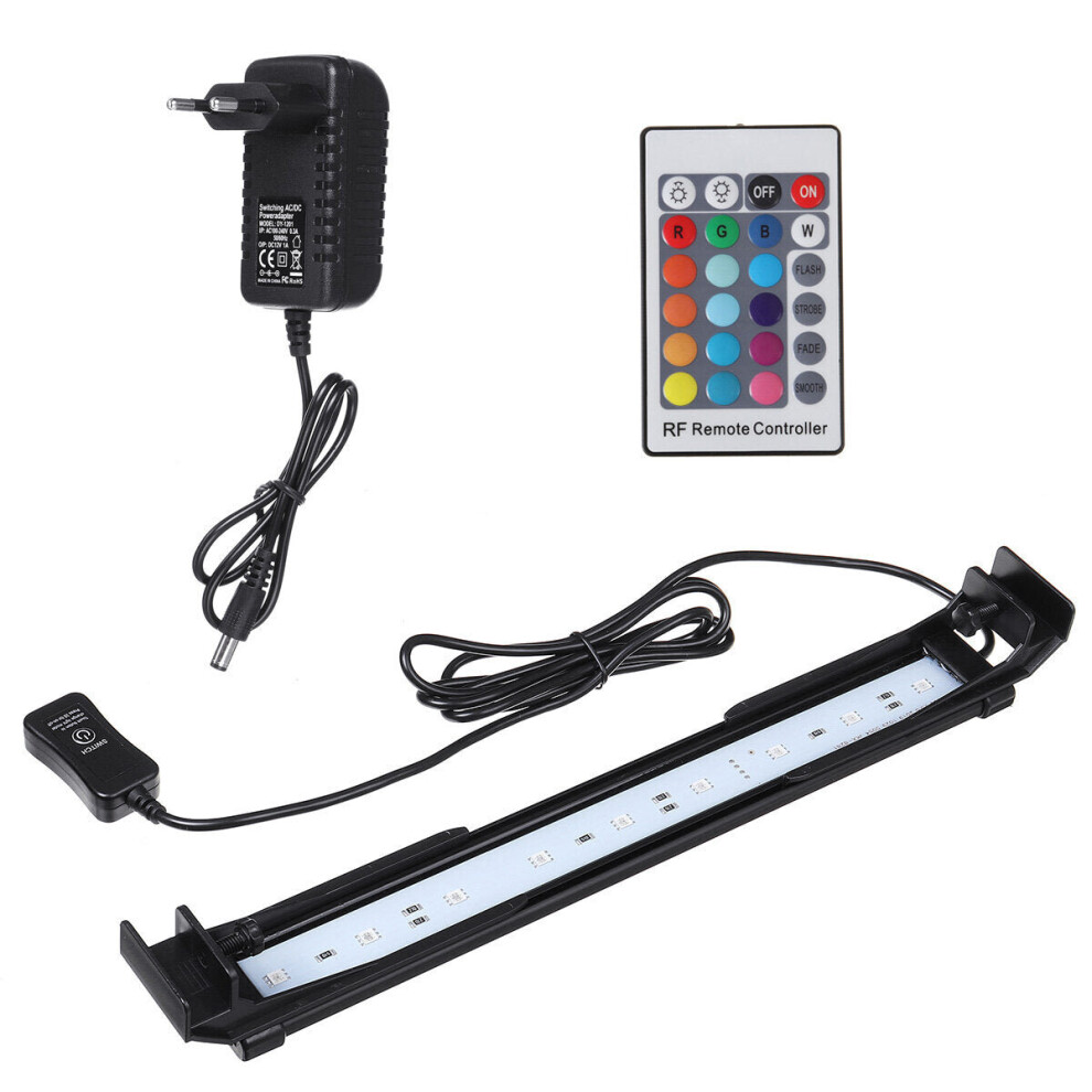 (EU Plug) 32CM Aquarium Cover Lighting Color Change Dimmable LED Light Bar Suitable for Aquarium/Fish Tank with Remote Control