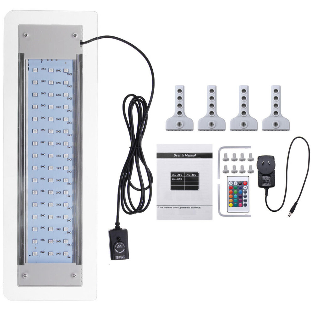 (US Plug) 9.5W 48 LED RGB Remote Control Aquarium Light Lamp Fit for 40-56cm Fish Tank