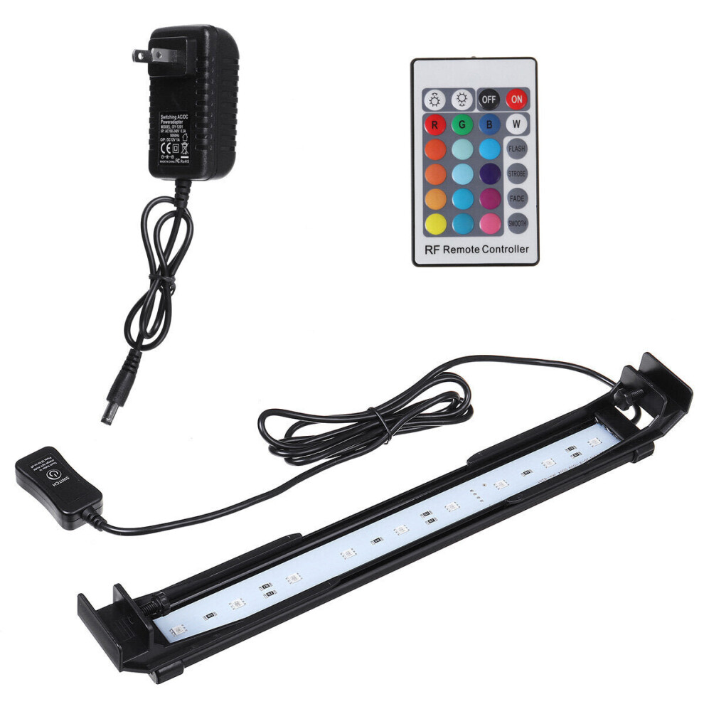 (US Plug) 32CM Aquarium Cover Lighting Color Change Dimmable LED Light Bar Suitable for Aquarium/Fish Tank with Remote Control