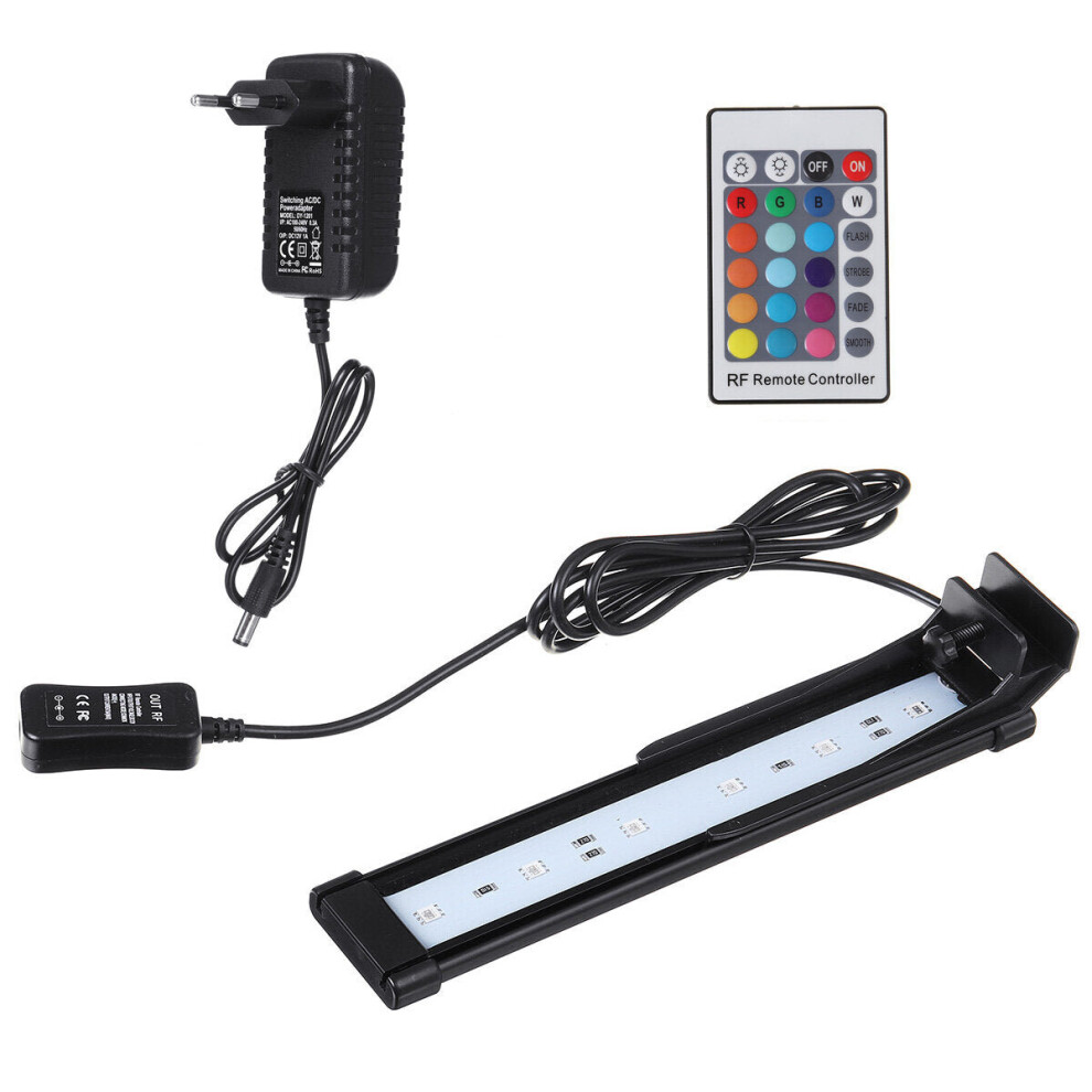 (EU Plug) 22CM Aquarium Cover Lighting Color Change Remote Control Dimmable RGBW LED Light Suitable for Aquarium/Fish Tank