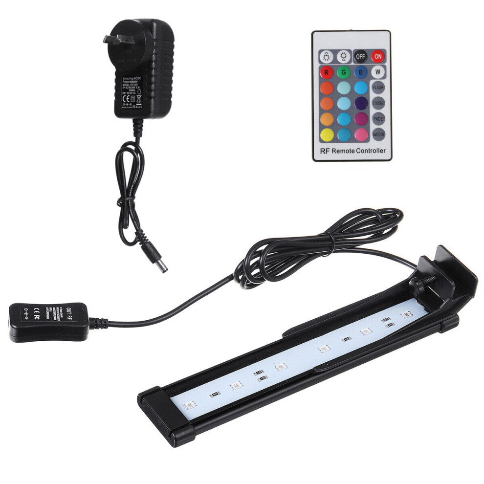 (AU Plug) 22CM Aquarium Cover Lighting Color Change Remote Control Dimmable RGBW LED Light Suitable for Aquarium/Fish Tank