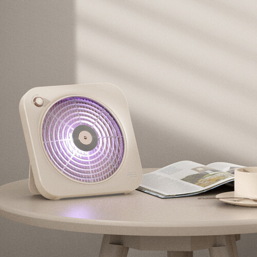 (Beige) Multifunctional Mosquito Killer Lamp Desktop Vertical/Wall Mount Mosquito Lamp With Small Night Light 2