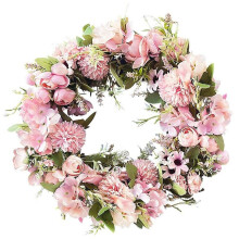 Realistic Handmade Pink Wreaths For Front Door, , Wedding, Wall Home Decor -17inch Artificial Door