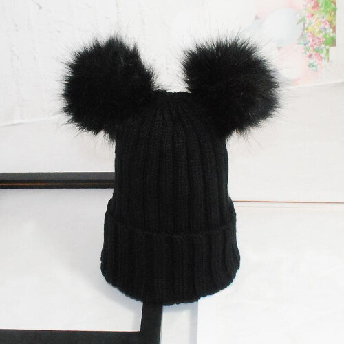 Women's Bobble Hat Double Pom Beanie 2