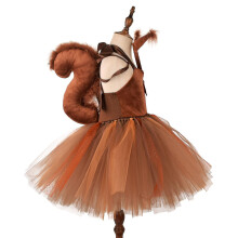 (5-6T) Squirrel Childrens Dress Animal Dress Childrens Day Performance Dress Role-playing