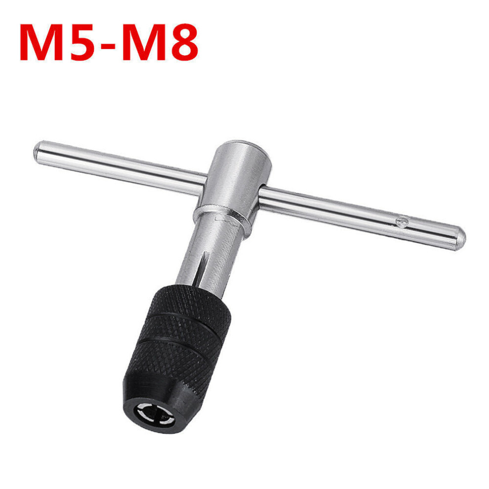 (M5) T-Handle Screw Tap Handle M3-M6 M5-M8 M6-M12 Tap Wrench Chuck Type Hand Tapping Tool 1138392172803