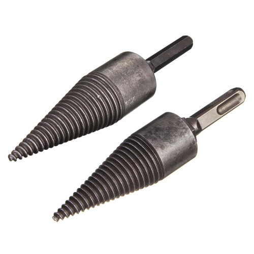 (Hex Shank) Hex Shank/Square Handle Firewood Splitting Drill Bit Wood Cone Drilling Tools Kit 2