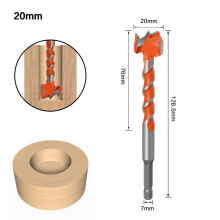 (20mm) 7mm Hex Shank Lengthen Core Drill Bit 16mm-25mm Woodworking Tools Hole Saw Cutter Hinge Boring Drill Bits