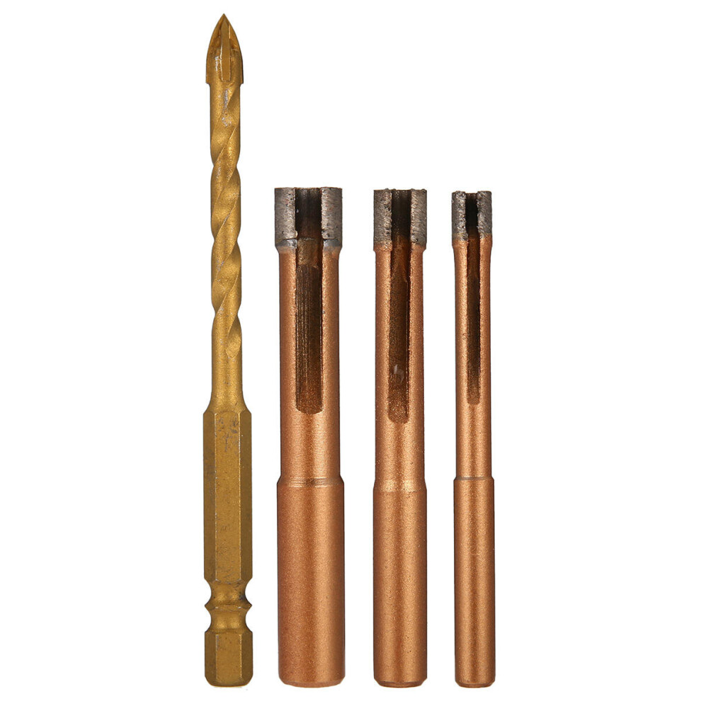 4Pcs Hole Saw Cutter Drill Bit Set For Tile Ceramic Glass Marble 1138392177518