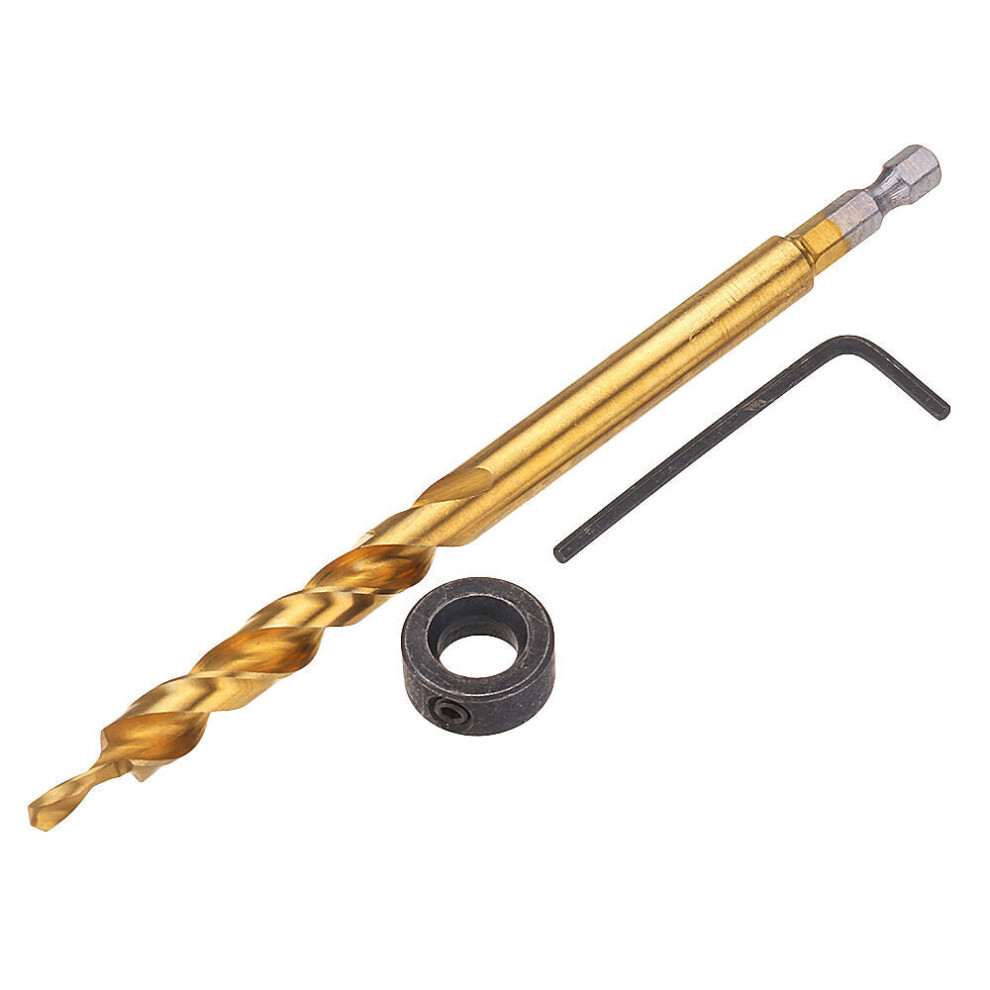 (6.35Mm) 9.5Mm Twist Step Drill Bit 3/8" Round/Hex Shank Drill For Woodworking Pocket Hole Jig 1138392176481