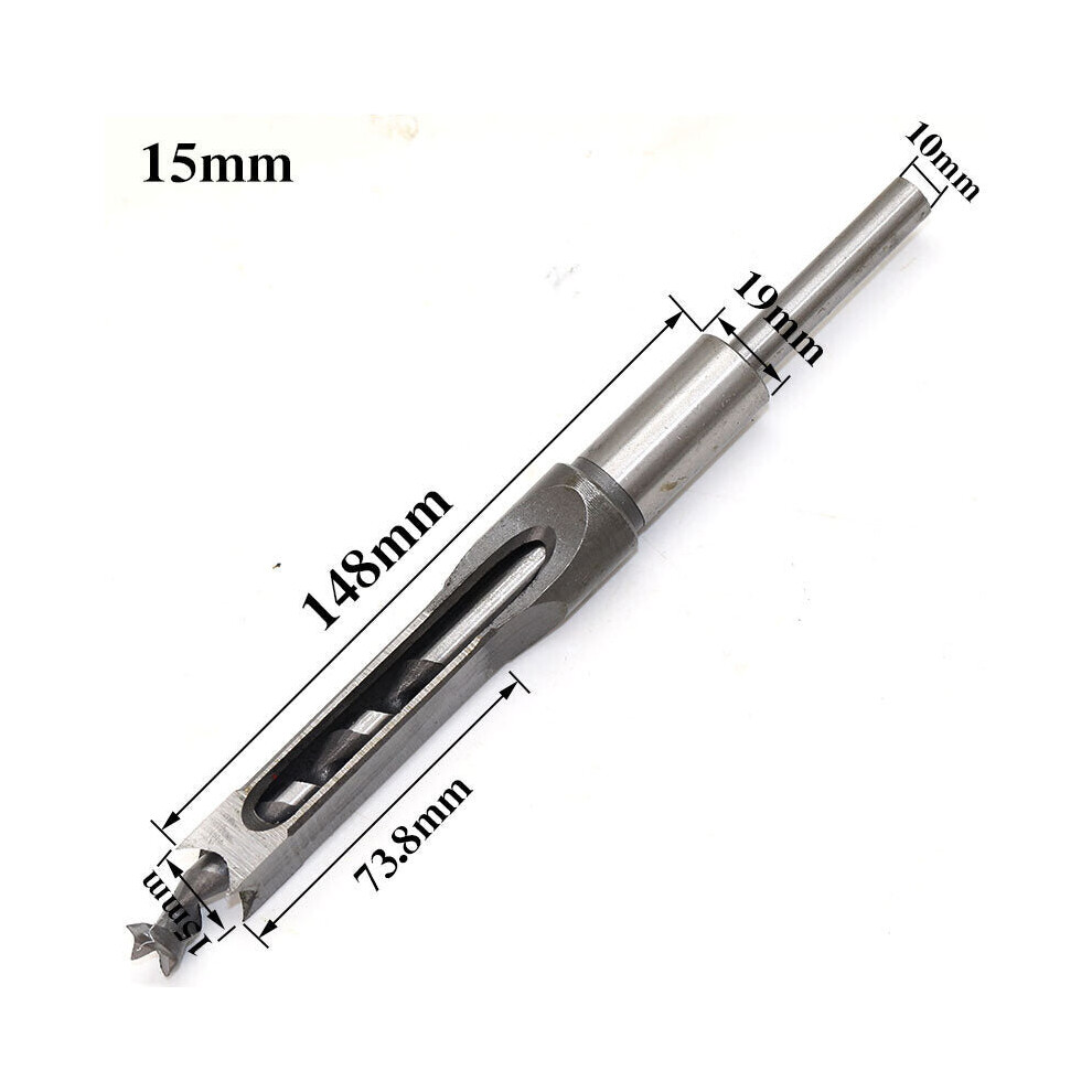 (15Mm) 6Mm-16Mm Woodworking Square Hole Twist Drill Bit Square Auger Drill Mortising Chisel 1138392176771