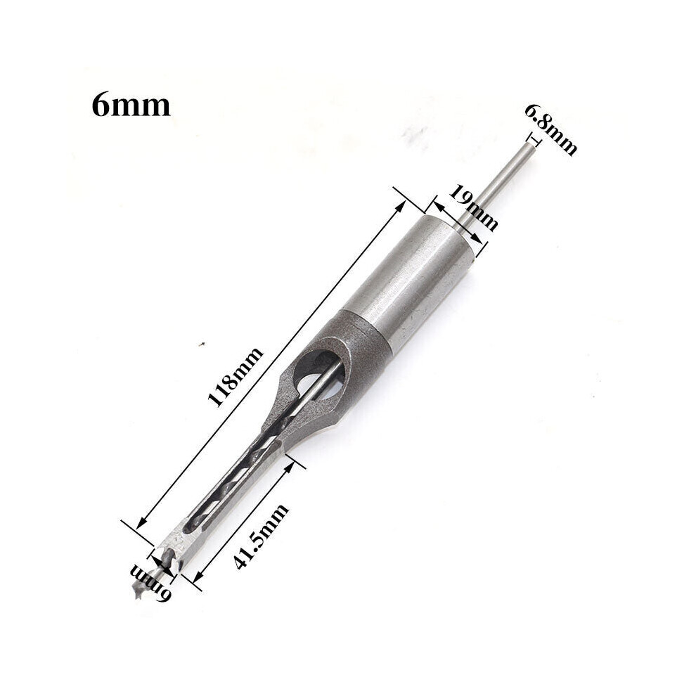 (6Mm) 6Mm-16Mm Woodworking Square Hole Twist Drill Bit Square Auger Drill Mortising Chisel 1138392176832