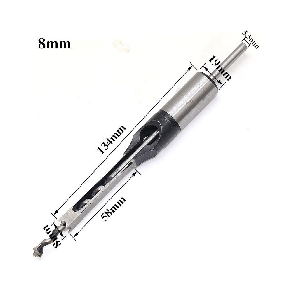 (8Mm) 6Mm-16Mm Woodworking Square Hole Twist Drill Bit Square Auger Drill Mortising Chisel 1138392176825