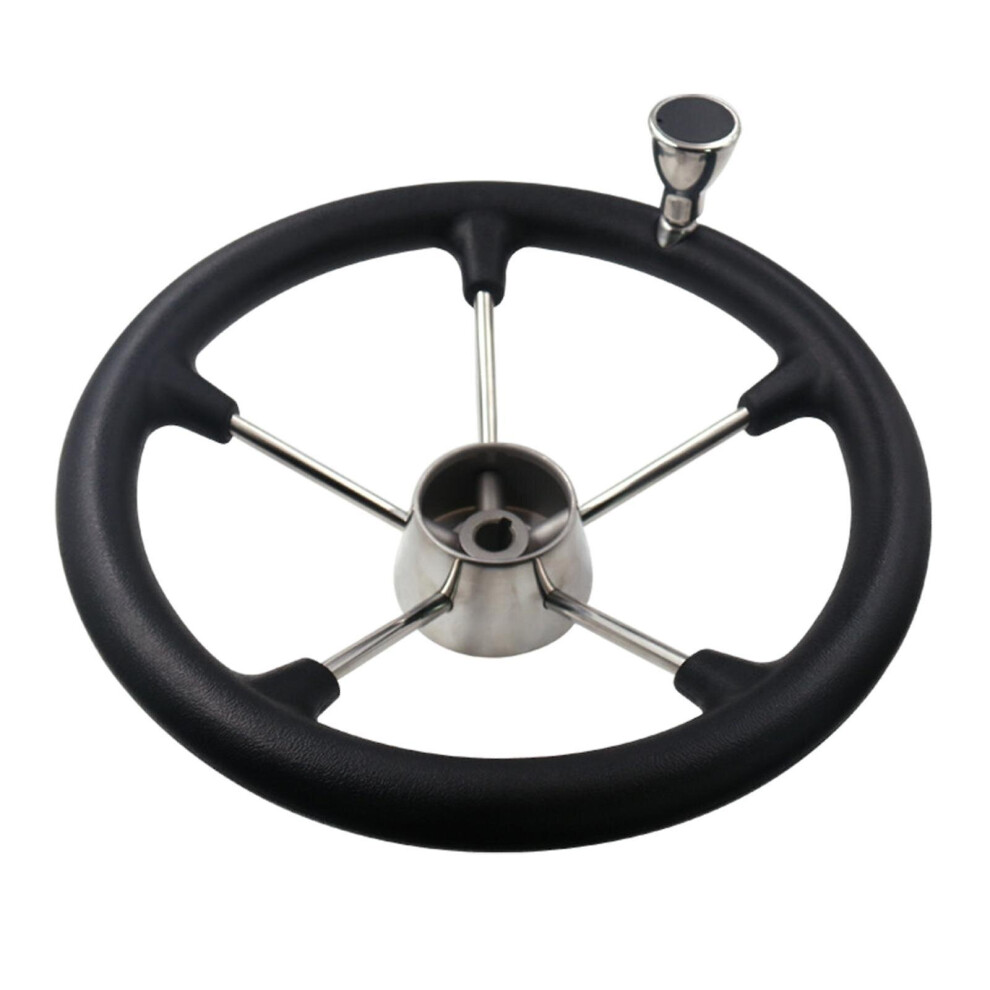 Stainless Steel Boat Steering Wheel 5 Spoke (diameter: 355mm) With Knob