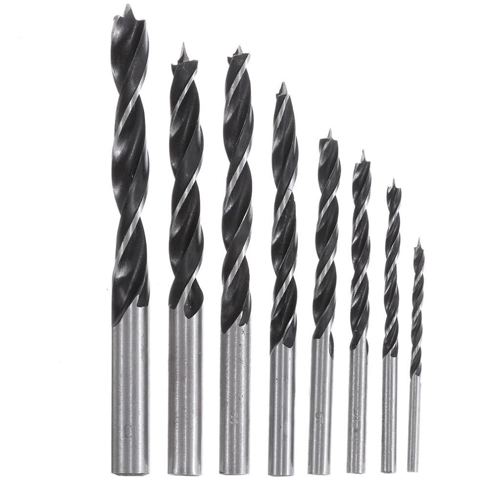8Pcs 3-10Mm Carbon Steel Working Auger Drill Woodworking Tool Twist Drill Bit Set 1138392180396