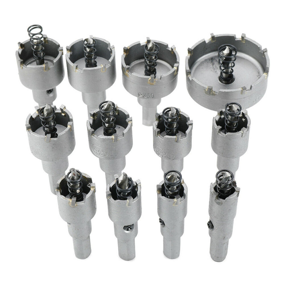 12Pcs 15Mm-50Mm Hole Saw Cutter Alloy Drill Bit Set For Wood Metal Cutting 1138392178904