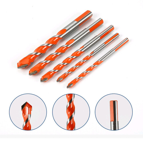 (6mm) 5-piece 6-12mm Triangular Overlord Drill Metal Perforated Triangle Drill For Ceramic Tile And Glass Concrete Wall 2