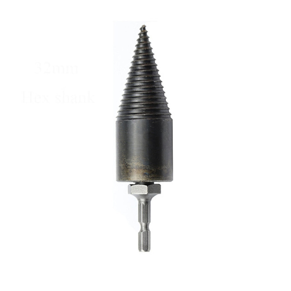 (Hex Shank, 32Mm) 1Pc 32/42Mm Hss Round/Square/Hexagonal Shank Firewood Drill Bit Splitter Wood Split Cone Drill Bit For Tree Cutting 1138392183700