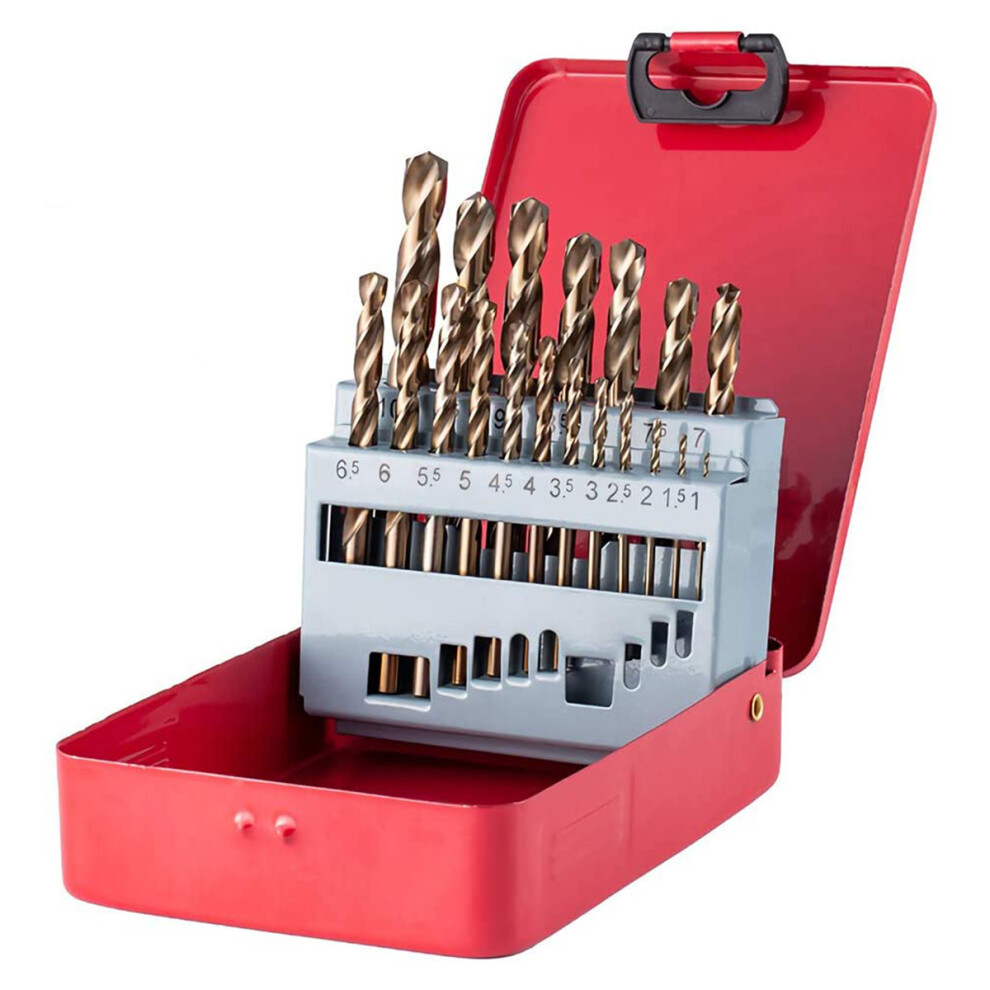 (19Pcs) 13/19/25 Pcs Hss 1-13Mm M35 Bit Set Cobalt Twist Drill Bit 1138392178874