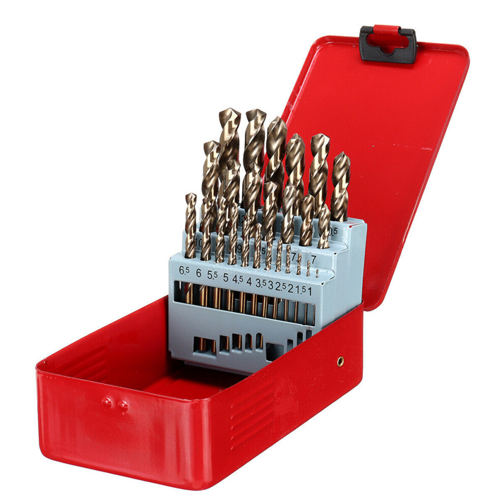 (25Pcs) 13/19/25 Pcs Hss 1-13Mm M35 Bit Set Cobalt Twist Drill Bit 1138392178867