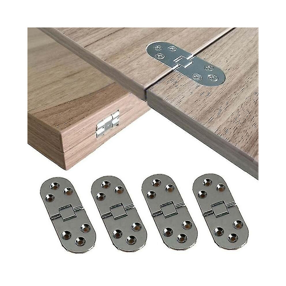 4Pcs Furniture Fittings Folding Hinges Self Supporting Folding Table Cabinet Door Hinge Flush Mounted Hinges For Kitchen Furniture Silver