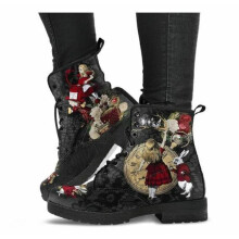 (  Red, 41) STUNNING Woman's Fashion Alice In Wonderland Steampunk Ankle Boots