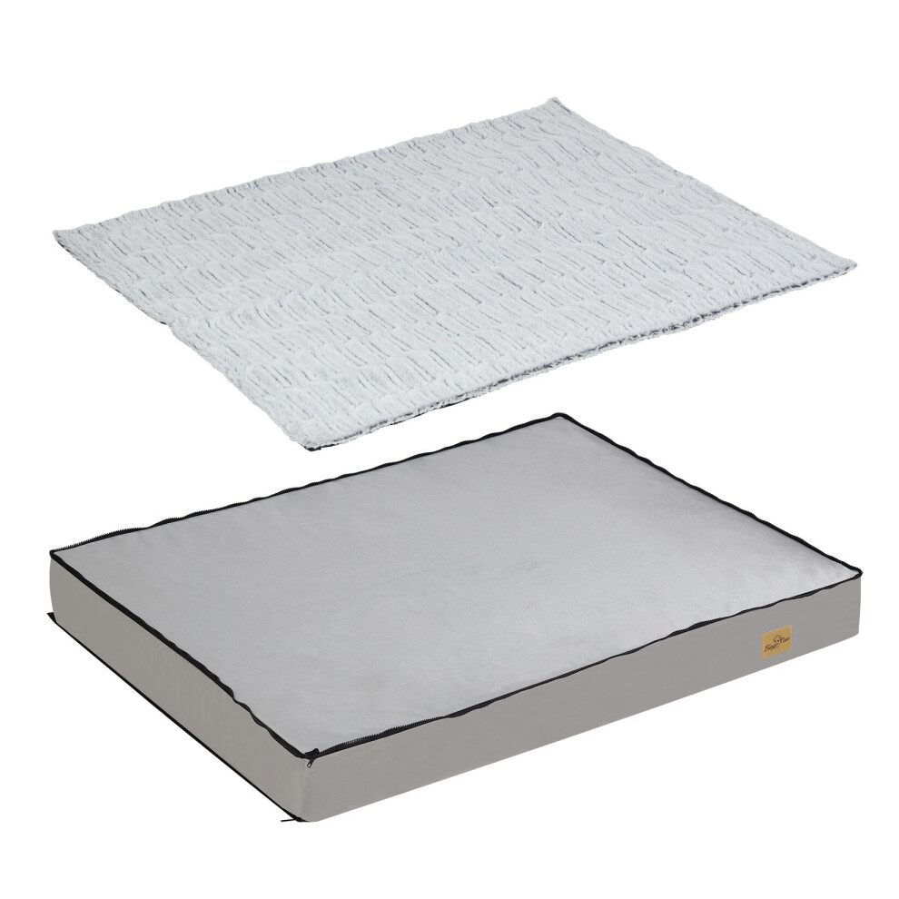 Bingopaw (Xl(110Cm X85cmx10cm)) Winter And Summer Combination Orthopedic Dog Bed Grey