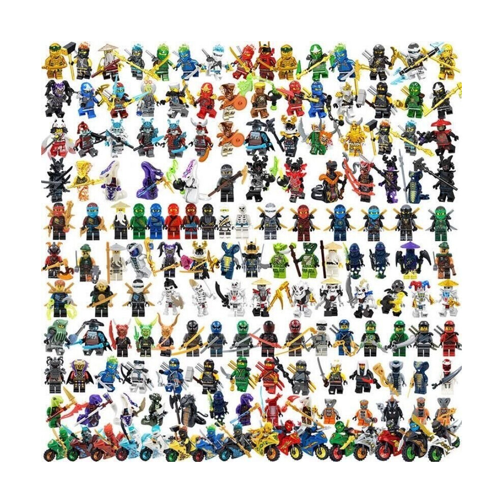 (100Pcs Random) 8-100Pcs Random Minifigure Action Toys Military Ninja Marvel Building Blocks