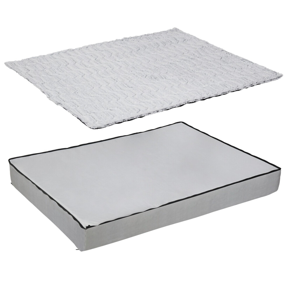 Bingopaw (3Xl(135Cm X100cmx12cm)) Winter And Summer Combination Orthopedic Dog Bed Grey