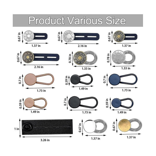 Button Extenders For Jeans, 6 Sizes Pants Button Waistband Extender, Flexible Adjustable Elastic Wa 2